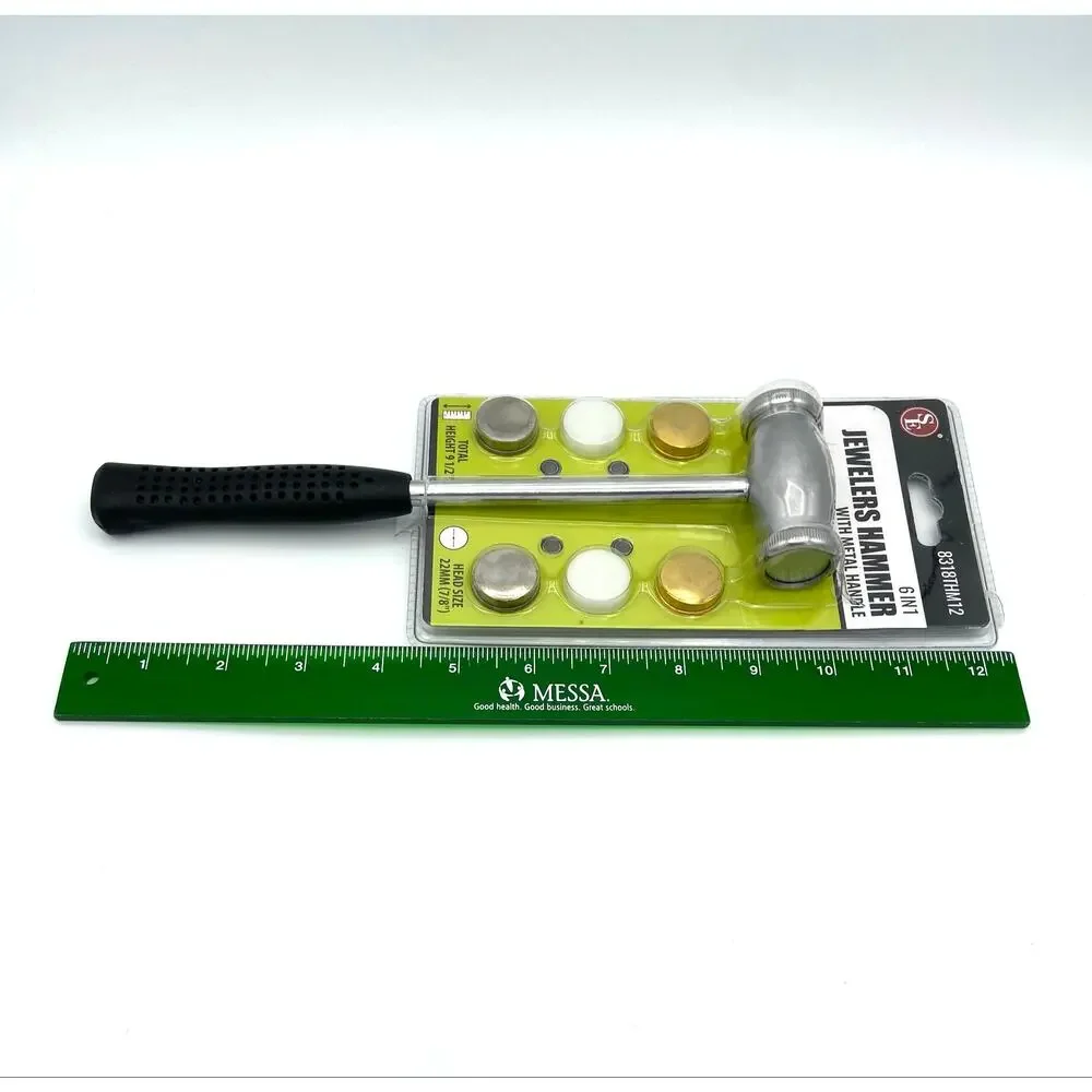 6 in 1 Jewelers Hammer with Metal Handle & 6 Interchangeable Heads by Sona E New